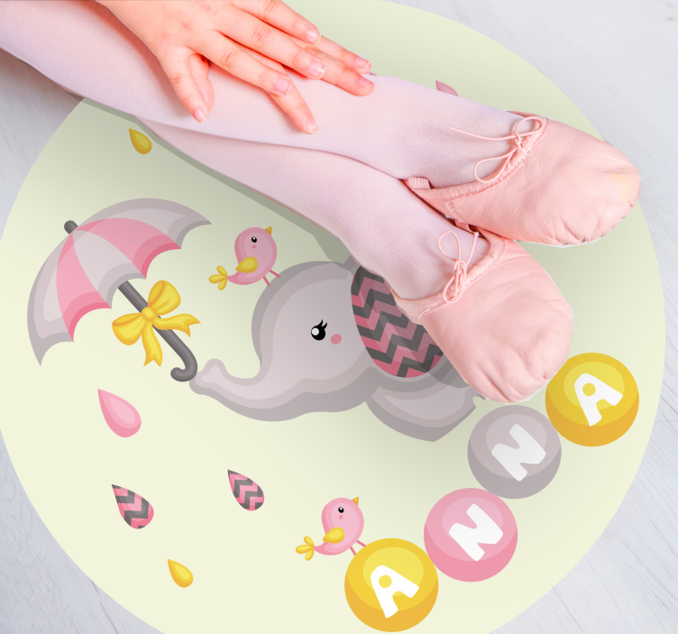 乙烯基地毯名称可爱大象设计 - TenStickers