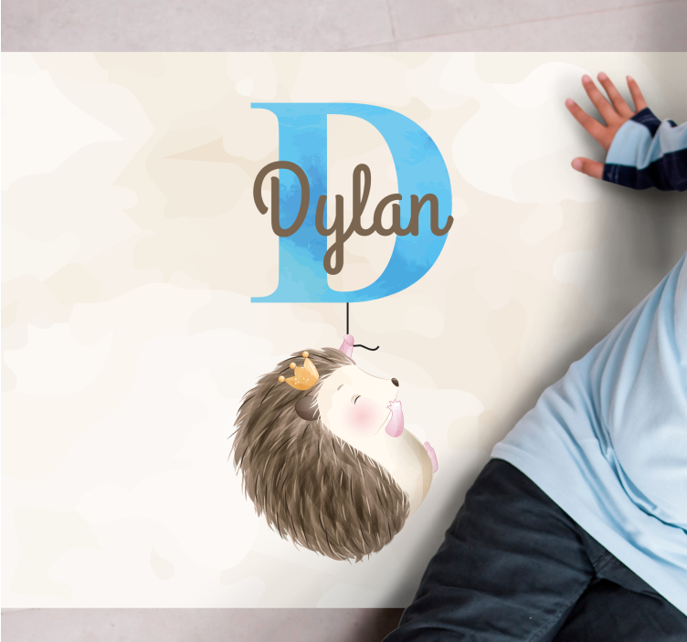 乙烯基地毯名称可爱刺猬首字母 - TenStickers