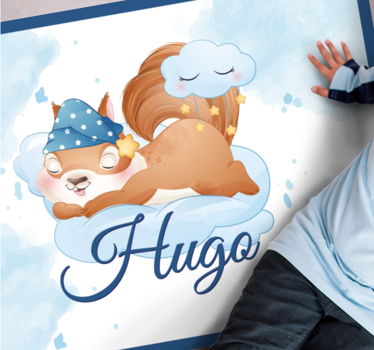 乙烯基地毯名称可爱松鼠的梦境 - TenStickers