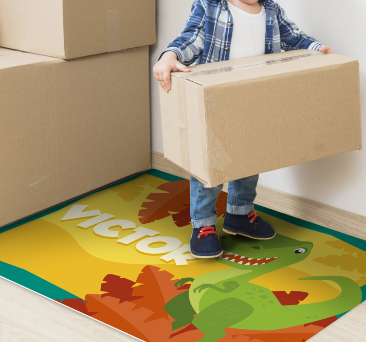 乙烯基地毯名称 恐龙个性化 - TenStickers