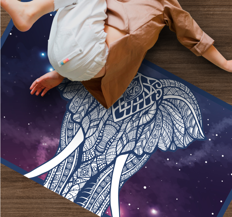 乙烯基地毯名称精美大象艺术作品 - TenStickers