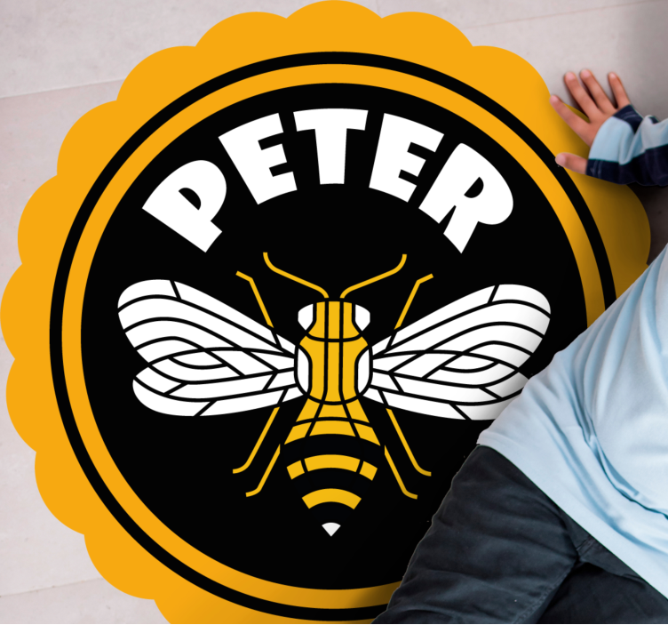 乙烯基地毯名称 个性化蜜蜂徽章 - TenStickers