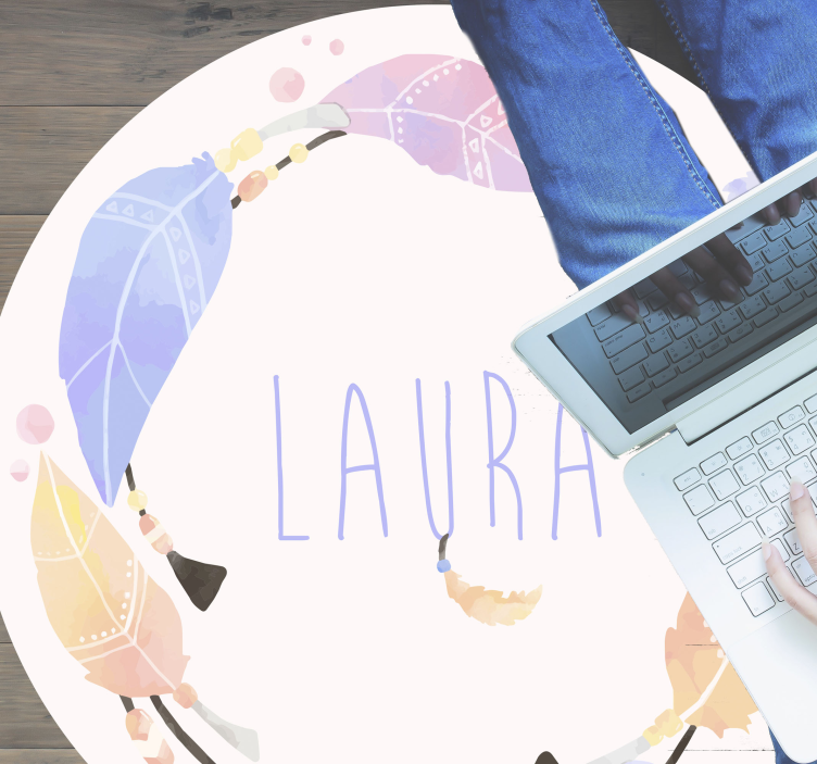 乙烯基地毯名称 个性化羽毛圈 - TenStickers