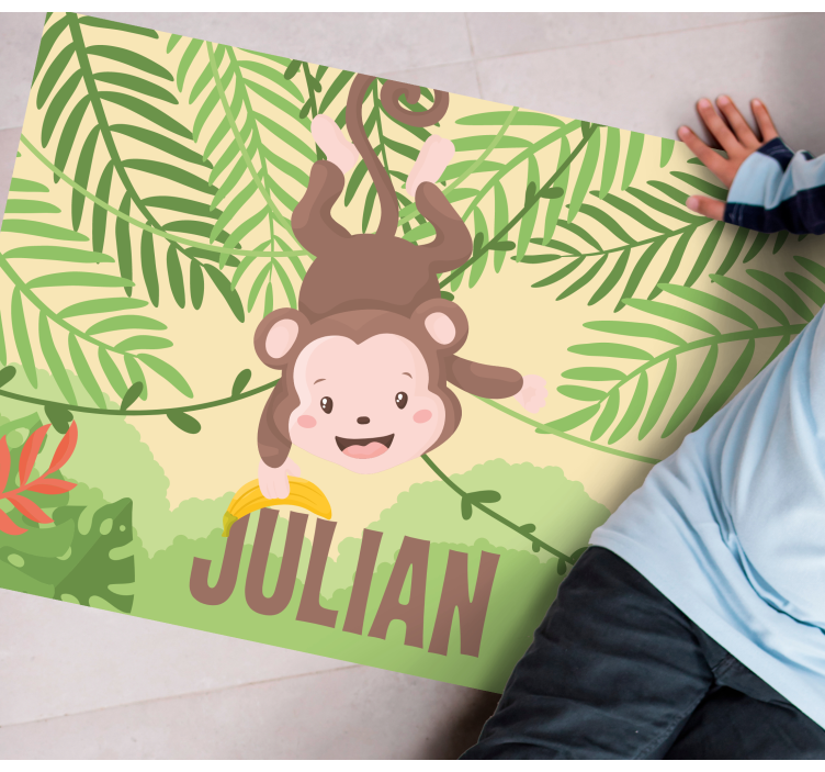 乙烯基地毯名称趣味猴子主题 - TenStickers