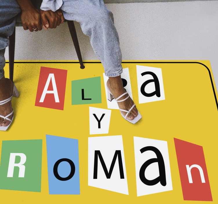 乙烯基地毯名称情侣拼图地垫 - TenStickers