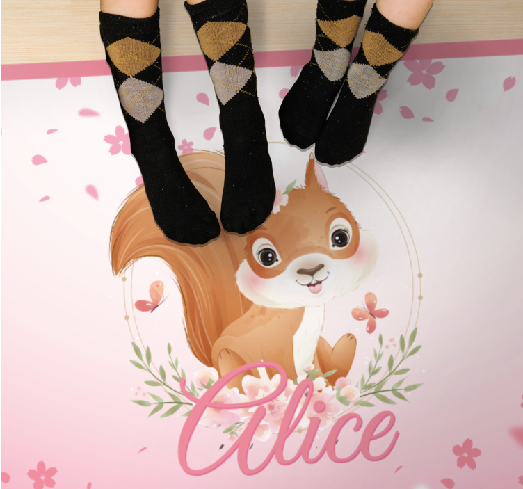 乙烯基地毯名称松鼠插图 - TenStickers