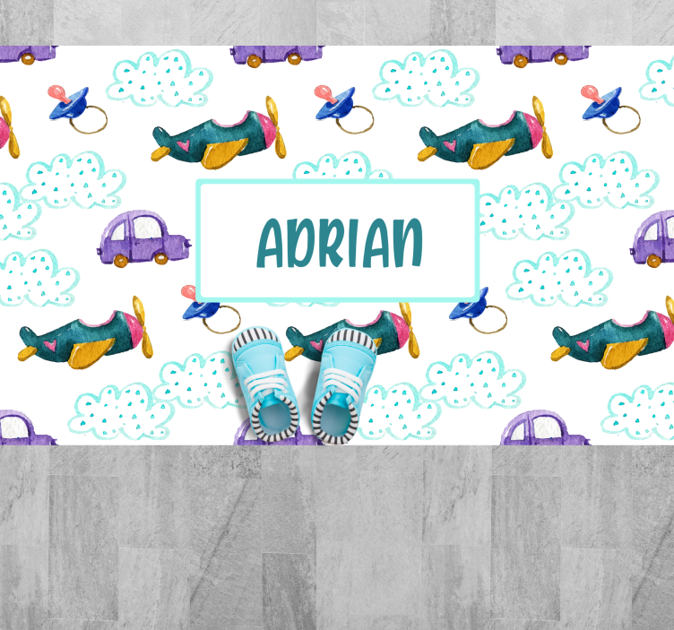 乙烯基地毯名称 梦幻飞机主题 - TenStickers