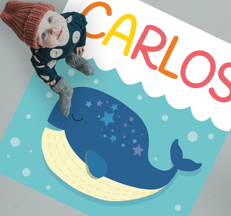 乙烯基地毯名称梦幻鲸鱼场景 - TenStickers