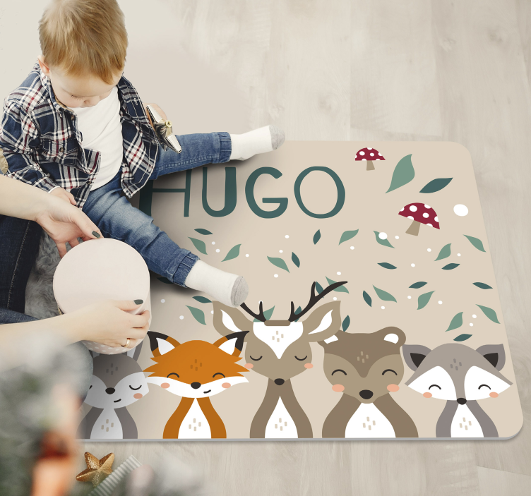 乙烯基地毯名称 林地朋友 - TenStickers