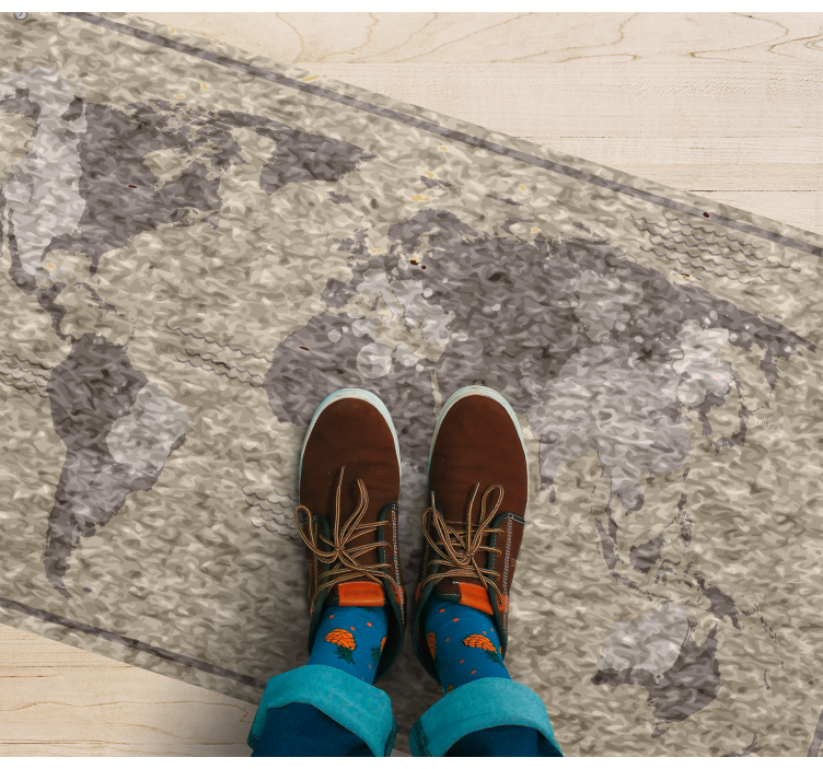 老化的羊皮纸矩形地毯上的设计 - TenStickers