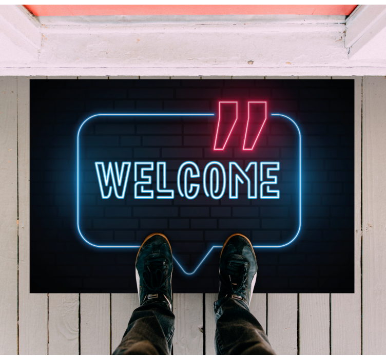 乙烯基地毯入口大厅霓虹蓝色标志 - TenStickers