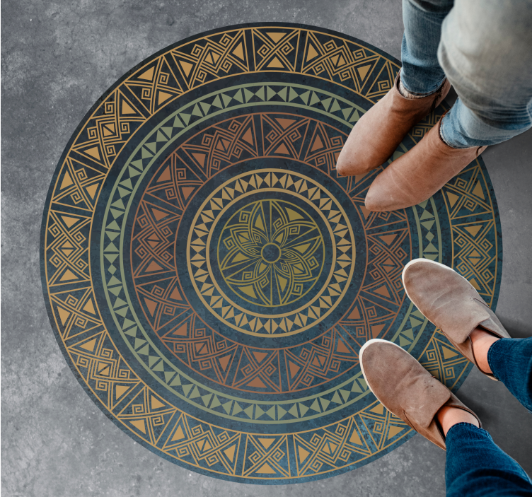 民族乙烯基地毯古老曼陀罗设计 - TenStickers