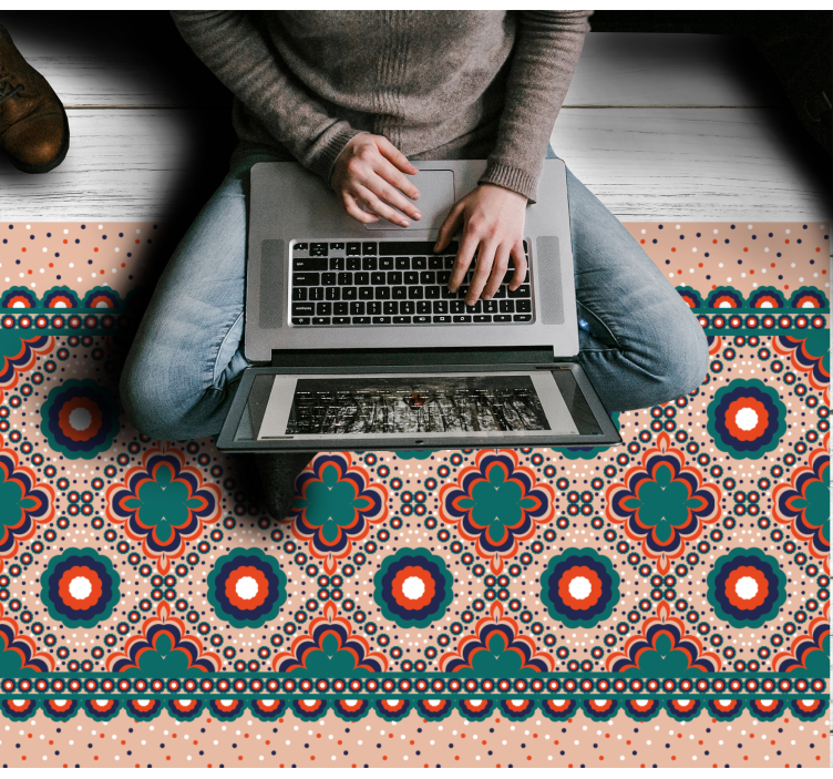 民族乙烯基地毯大胆花卉图案 - TenStickers