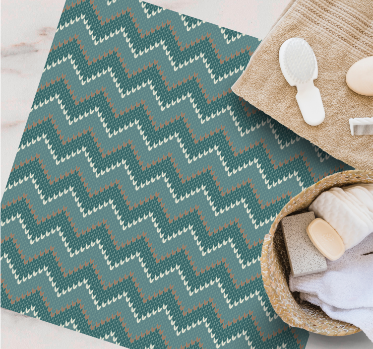 民族乙烯基地毯切尔诺夫波浪图案 - TenStickers