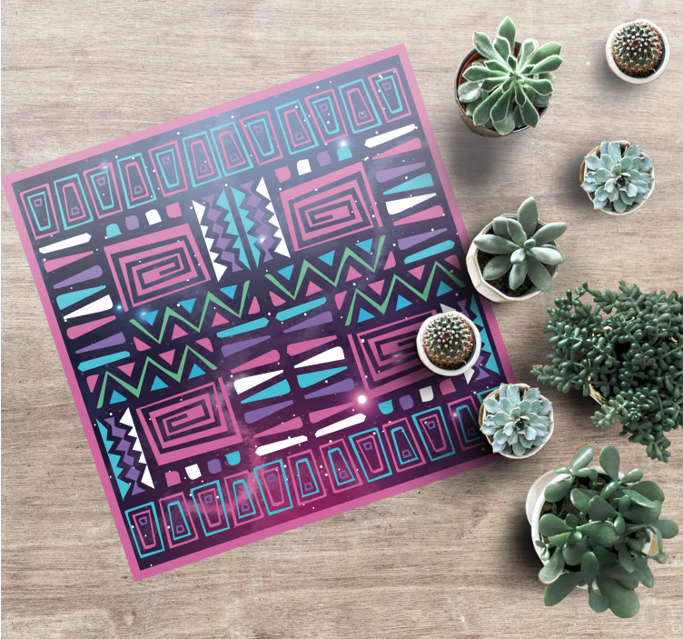 民族乙烯基地毯呈现动感几何图案 - TenStickers