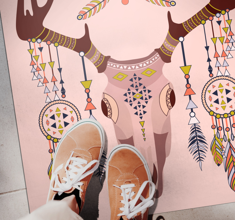 民族乙烯基地毯时尚鹿角图案 - TenStickers