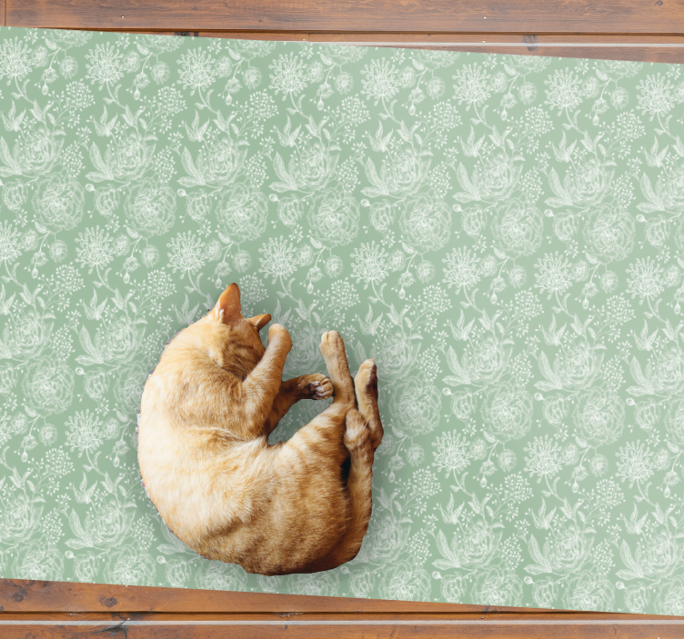 乙烯基花草地毯 花卉优雅表面 - TenStickers