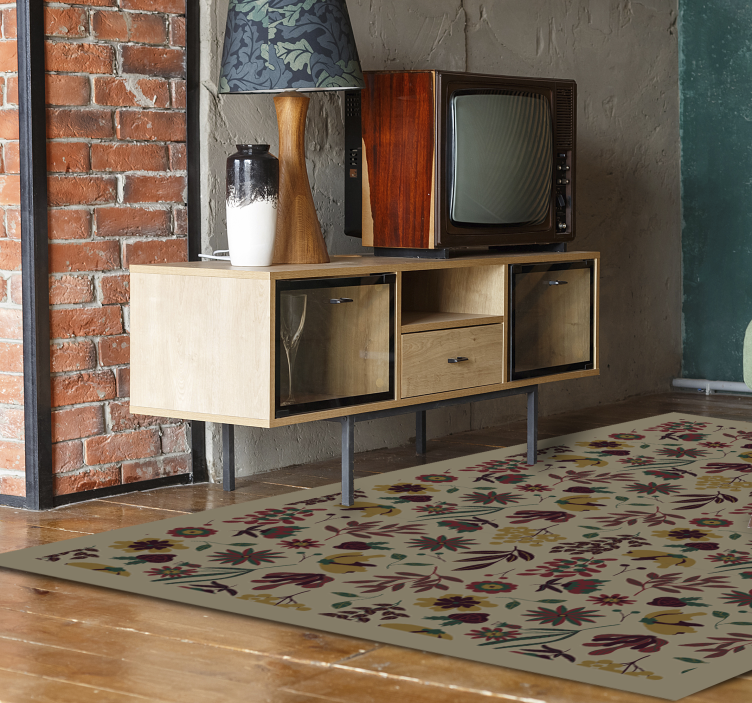 乙烯基花草地毯 秋季植物图案 - TenStickers