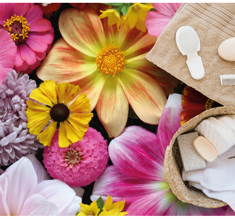 乙烯基花草地毯美丽逼真的排列 - TenStickers