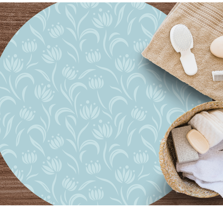 乙烯基花草地毯蓝色柔软图案 - TenStickers