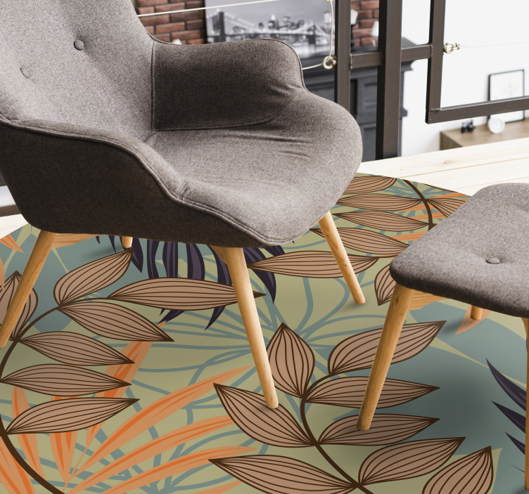 乙烯基花草地毯 植物叶子图案 - TenStickers