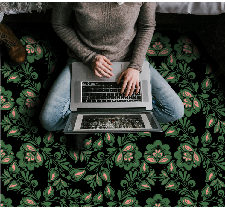 乙烯基花草地毯植物绿意图案 - TenStickers