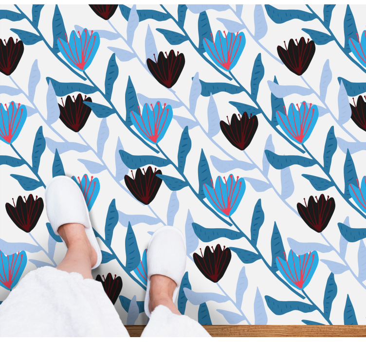 乙烯基花草地毯植物叶子排列 - TenStickers