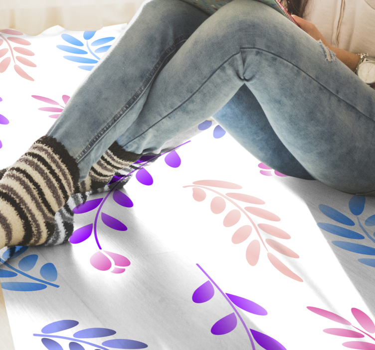 乙烯基花草地毯植物叶元素 - TenStickers