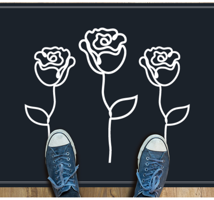 乙烯基花草地毯植物素描表现 - TenStickers