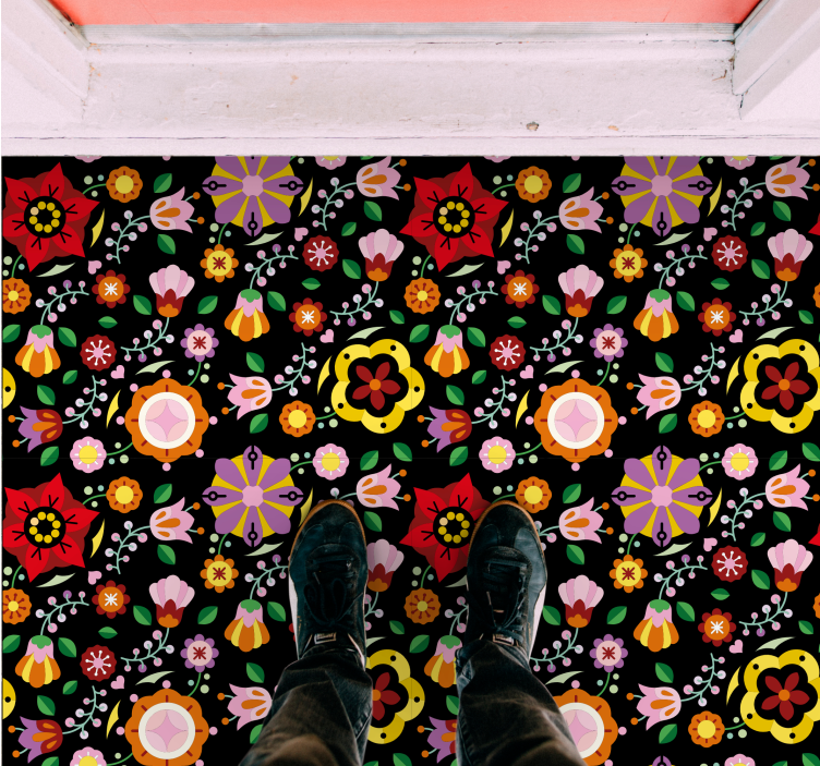 乙烯基花草地毯 明亮植物插图 - TenStickers