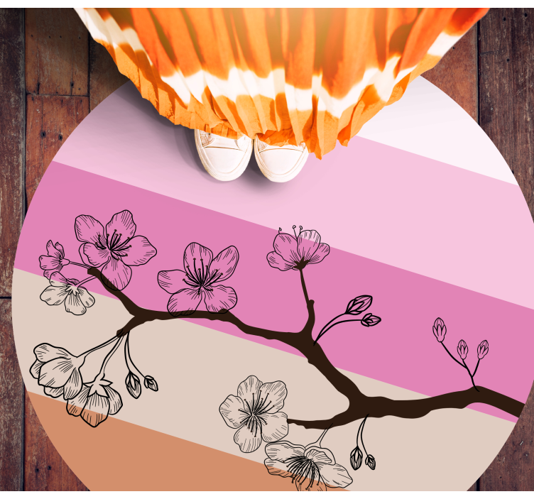 乙烯基花草地毯樱花优雅 - TenStickers