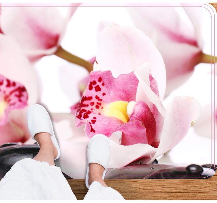 乙烯基花草地毯优雅兰花设计 - TenStickers