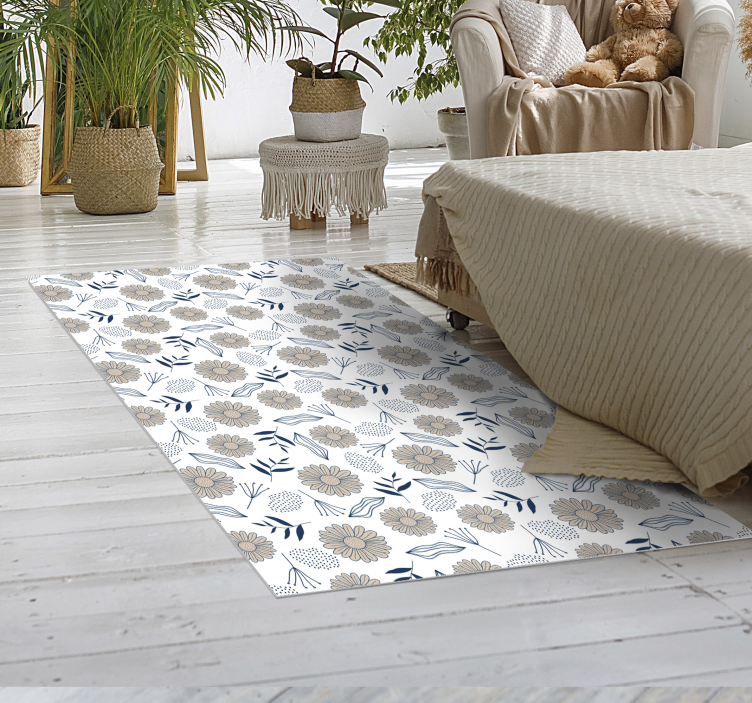 乙烯基花草地毯 花卉植物图案 - TenStickers