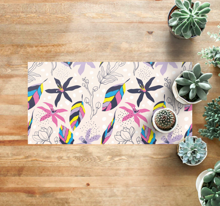 乙烯基花草地毯 花卉幻想 - TenStickers