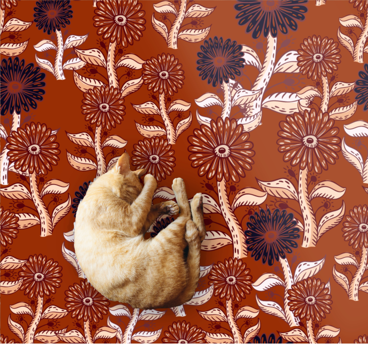 乙烯基花草地毯 花卉图案和谐 - TenStickers