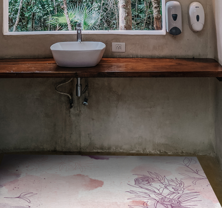 乙烯基花草地毯温柔花朵点缀 - TenStickers