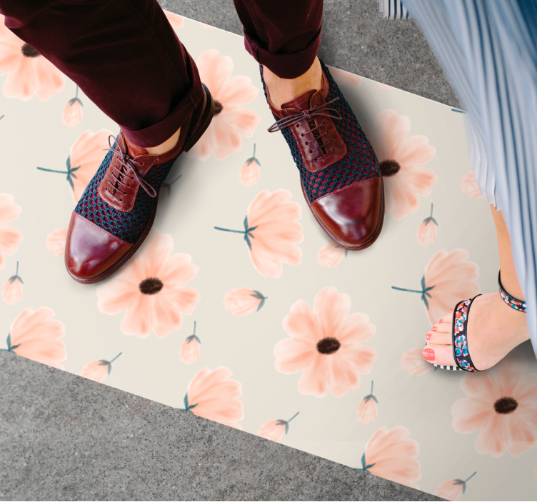 乙烯基花草地毯温柔图案 - TenStickers