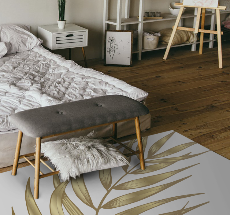 乙烯基花草地毯 金色树叶图案 - TenStickers