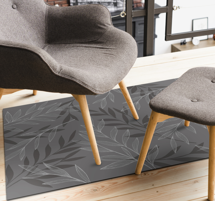 乙烯基花草地毯 树叶剪影 - TenStickers