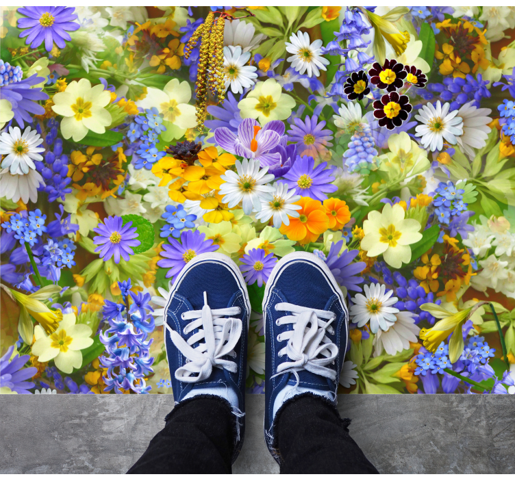 乙烯基花草地毯生机盎然的花朵概念 - TenStickers