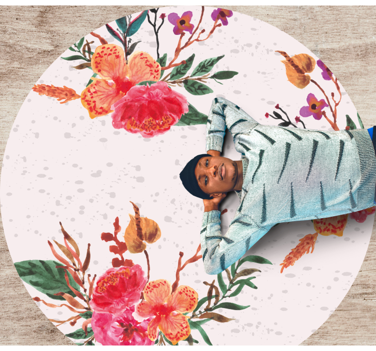 乙烯基花草地毯牡丹与兰花 - TenStickers