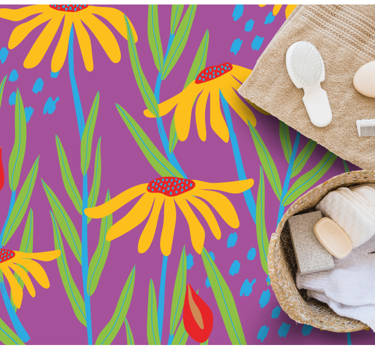 乙烯基花草地毯紫色植物排列 - TenStickers