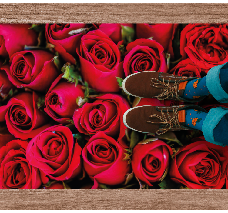 乙烯基花草地毯玫瑰花束 - TenStickers