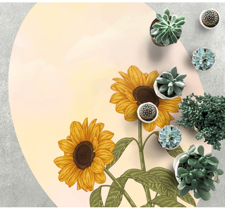 乙烯基花草地毯向日葵拥抱 - TenStickers