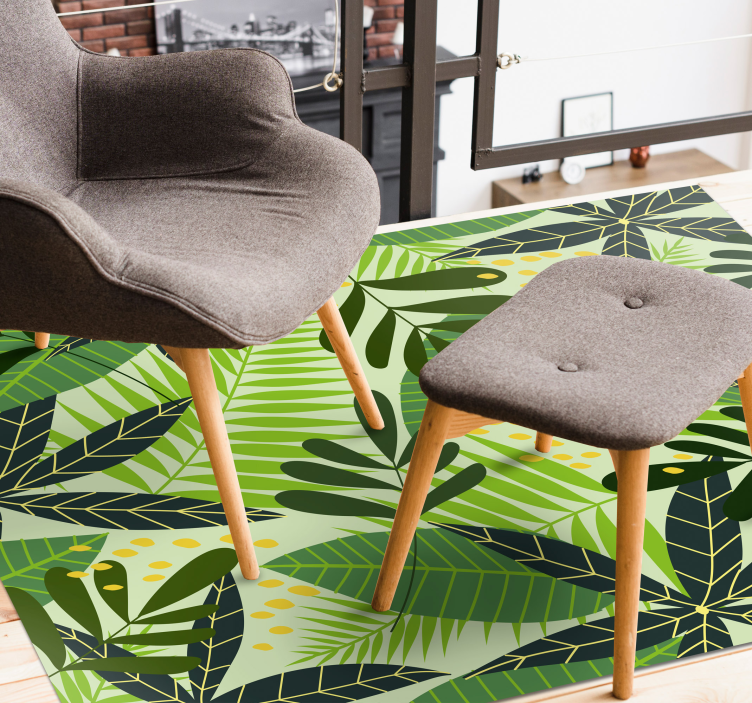 乙烯基花草地毯 热带多叶植物 - TenStickers