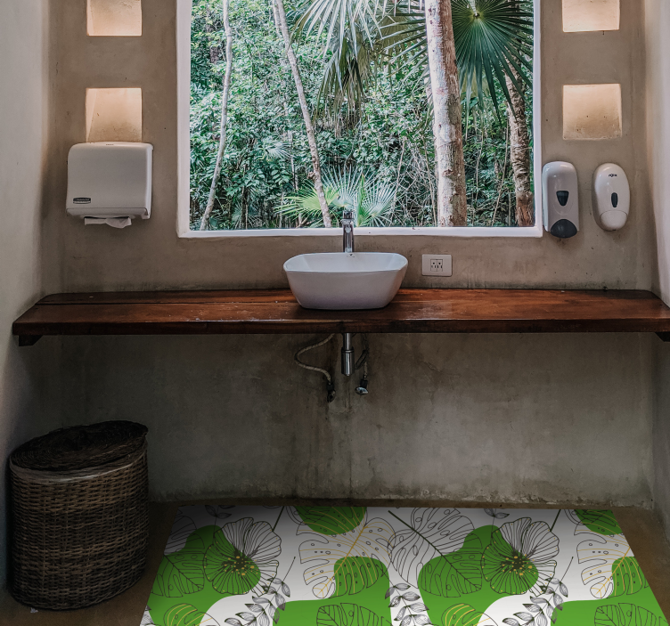 乙烯基花草地毯 热带龟背竹 - TenStickers