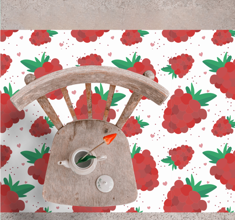 乙烯基花草地毯生动浆果图案 - TenStickers