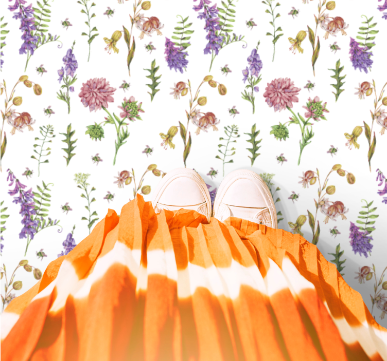 乙烯基花草地毯 鲜艳的花朵组合 - TenStickers