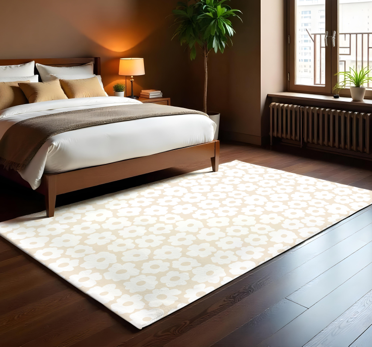 乙烯基花草地毯白色罂粟花 - TenStickers