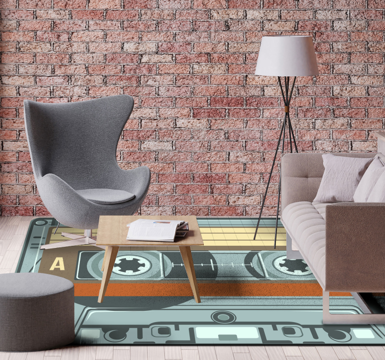 乙烯基复古地毯 盒式磁带图形细节 - TenStickers